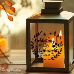 Fensterbild Kranz Aufkleber Lichtertanz der Weihnacht  | Winterzeit Deko für Advent und Weihnachten, Exklusiv