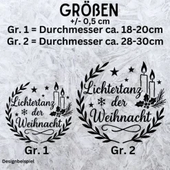 Fensterbild Kranz Aufkleber Lichtertanz der Weihnacht  | Winterzeit Deko für Advent und Weihnachten, Exklusiv
