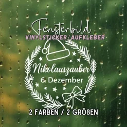 Fensterbild Kranz Aufkleber 6.Dezember Nikolaustag | Winterzeit Deko Adventzeit und Nikolaus , Exklusiv
