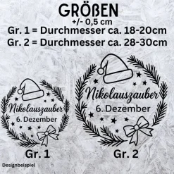 Fensterbild Kranz Aufkleber 6.Dezember Nikolaustag | Winterzeit Deko Adventzeit und Nikolaus , Exklusiv