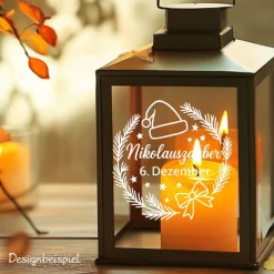 Fensterbild Kranz Aufkleber 6.Dezember Nikolaustag | Winterzeit Deko Adventzeit und Nikolaus , Exklusiv