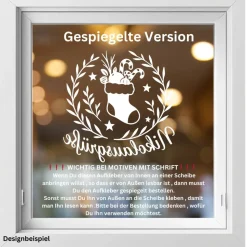 Fensterbild Kranz Aufkleber Nikolausgrüße Nikolaustag | Winterzeit Deko Adventzeit und Nikolaus , Exklusiv