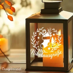 Fensterbild Kranz Aufkleber Nikolausgrüße Nikolaustag | Winterzeit Deko Adventzeit und Nikolaus , Exklusiv