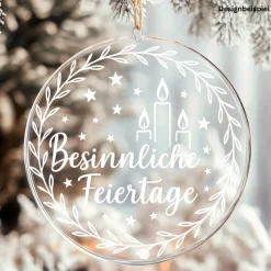 Fensterbild Kranz Aufkleber Besinnliche Feiertage| Winterzeit Deko für Advent und Weihnachten, Exklusiv