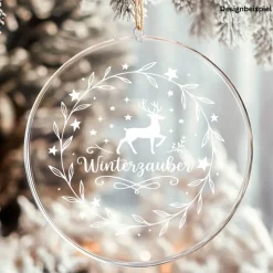 Fensterbild Kranz Aufkleber Winterzauber | Winterzeit Deko für Advent und Weihnachten, Exklusiv