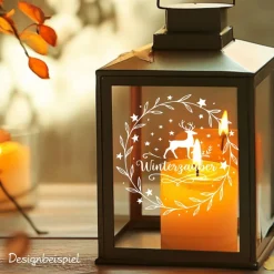 Fensterbild Kranz Aufkleber Winterzauber | Winterzeit Deko für Advent und Weihnachten, Exklusiv