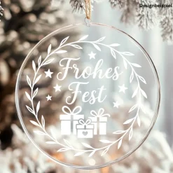 Fensterbild Kranz Aufkleber Frohes Fest Geschenke| Winterzeit Deko für Advent und Weihnachten, Exklusiv