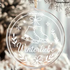 Fensterbild Kranz Aufkleber Winterliebe | Winterzeit Deko für Advent und Weihnachten, Exklusiv