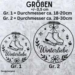 Fensterbild Kranz Aufkleber Winterliebe | Winterzeit Deko für Advent und Weihnachten, Exklusiv