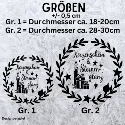 Fensterbild Kranz Aufkleber Kerzenschein & Sternenglanz  | Winterzeit Deko für Advent und Weihnachten, Exklusiv