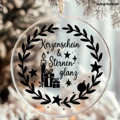 Fensterbild Kranz Aufkleber Kerzenschein & Sternenglanz  | Winterzeit Deko für Advent und Weihnachten, Exklusiv