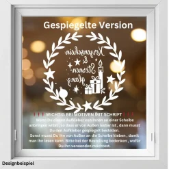 Fensterbild Kranz Aufkleber Kerzenschein & Sternenglanz  | Winterzeit Deko für Advent und Weihnachten, Exklusiv