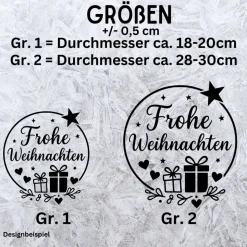 Fensterbild Kranz Aufkleber Frohe Weihnachten Geschenk | Winterzeit Deko für Advent und Weihnachten, Exklusiv