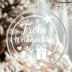 Fensterbild Kranz Aufkleber Frohe Weihnachten Geschenk | Winterzeit Deko für Advent und Weihnachten, Exklusiv