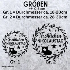 Fensterbild Kranz Aufkleber Fröhlichen Nikolaustag | Winterzeit Deko Adventzeit und Nikolaus , Exklusiv