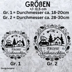 Fensterbild Kranz Aufkleber Frohe Weihnachten | Winterzeit Deko für Advent und Weihnachten, Exklusiv