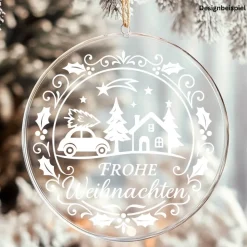 Fensterbild Kranz Aufkleber Frohe Weihnachten | Winterzeit Deko für Advent und Weihnachten, Exklusiv