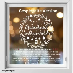 Fensterbild Kranz Aufkleber Zauberhafte Weihnachten | Winterzeit Deko für Advent und Weihnachten, Exklusiv