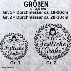 Fensterbild Kranz Aufkleber festliche Grüße | Winterzeit Deko für Advent und Weihnachten, Exklusiv