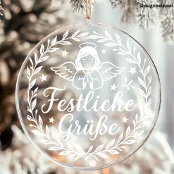 Fensterbild Kranz Aufkleber festliche Grüße | Winterzeit Deko für Advent und Weihnachten, Exklusiv