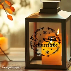 Fensterbild Kranz Aufkleber Schneeliebe | Winterzeit Deko für Advent und Weihnachten, Exklusiv