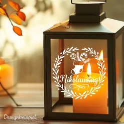 Fensterbild Kranz Aufkleber Nikolausstiefel Nikolaustag | Winterzeit Deko Adventzeit und Nikolaus , Exklusiv