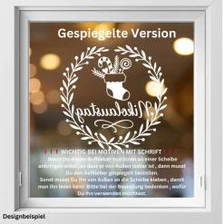 Fensterbild Kranz Aufkleber Nikolausstiefel Nikolaustag | Winterzeit Deko Adventzeit und Nikolaus , Exklusiv