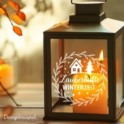 Fensterbild Kranz Aufkleber Zauberhafte | Winterzeit Deko für Advent und Weihnachten, Exklusiv