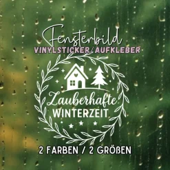 Fensterbild Kranz Aufkleber Zauberhafte | Winterzeit Deko für Advent und Weihnachten, Exklusiv