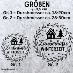 Fensterbild Kranz Aufkleber Zauberhafte | Winterzeit Deko für Advent und Weihnachten, Exklusiv