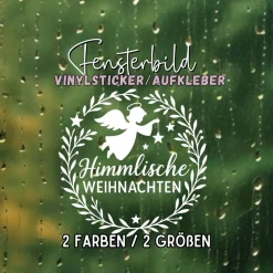 Fensterbild Kranz himmlische Weihnachten Engel | Winterzeit Deko für Advent und Weihnachten, Exklusiv