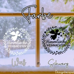 Fensterbild Kranz himmlische Weihnachten Engel | Winterzeit Deko für Advent und Weihnachten, Exklusiv