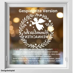 Fensterbild Kranz himmlische Weihnachten Engel | Winterzeit Deko für Advent und Weihnachten, Exklusiv