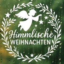 Fensterbild Kranz himmlische Weihnachten Engel | Winterzeit Deko für Advent und Weihnachten, Exklusiv