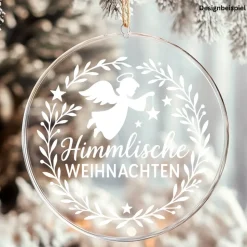 Fensterbild Kranz himmlische Weihnachten Engel | Winterzeit Deko für Advent und Weihnachten, Exklusiv