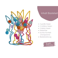 Fensterbild Osterhasen Bastelset | Fensterbilder aus Transparentpapier | Basteln mit Transparentpapier