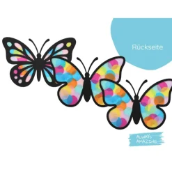 Fensterbild Schmetterlinge Bastelset | Fensterbilder aus Transparentpapier | Schmetterlinge basteln