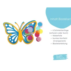 Fensterbild Schmetterlinge Bastelset | Fensterbilder aus Transparentpapier | Schmetterlinge basteln