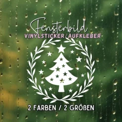 Fensterbild Skandi Stil minimalistischer Aufkleber Tannenbaum | Winterzeit Deko für Advent und Weihnachten, Exklusiv