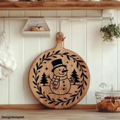 Fensterbild Skandi Stil minimalistischer Aufkleber Schneemann | Winterzeit Deko für Advent und Weihnachten, Exklusi