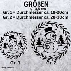 Fensterbild Skandi Stil minimalistischer Aufkleber Schneemann | Winterzeit Deko für Advent und Weihnachten, Exklusi