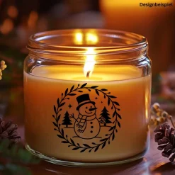 Fensterbild Skandi Stil minimalistischer Aufkleber Schneemann | Winterzeit Deko für Advent und Weihnachten, Exklusi