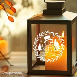 Fensterbild Skandi Stil minimalistischer Aufkleber Schneemann | Winterzeit Deko für Advent und Weihnachten, Exklusi