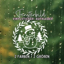 Fensterbild Skandi Stil minimalistischer Aufkleber Schneemann | Winterzeit Deko für Advent und Weihnachten, Exklusi