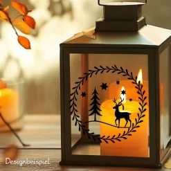Fensterbild Skandi Stil minimalistischer Aufkleber Hirsch | Winterzeit Deko für Advent und Weihnachten, Exklusiv