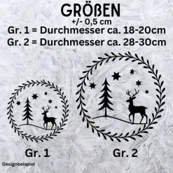 Fensterbild Skandi Stil minimalistischer Aufkleber Hirsch | Winterzeit Deko für Advent und Weihnachten, Exklusiv