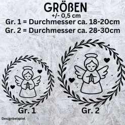 Fensterbild Skandi Stil minimalistischer Aufkleber Engel | Winterzeit Deko für Advent und Weihnachten, Exklusiv