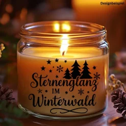 Fensterbild Sternenglanz im Winterwald Aufkleber | Winterzeit Deko für Advent und Weihnachten, Exklusiv