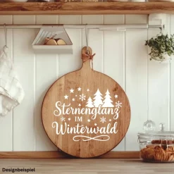 Fensterbild Sternenglanz im Winterwald Aufkleber | Winterzeit Deko für Advent und Weihnachten, Exklusiv