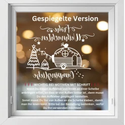 Fensterbild Weihnachten Campingliebe Weihnachtsdekoration Sticker Aufkleber 2 Farben 3 Größen